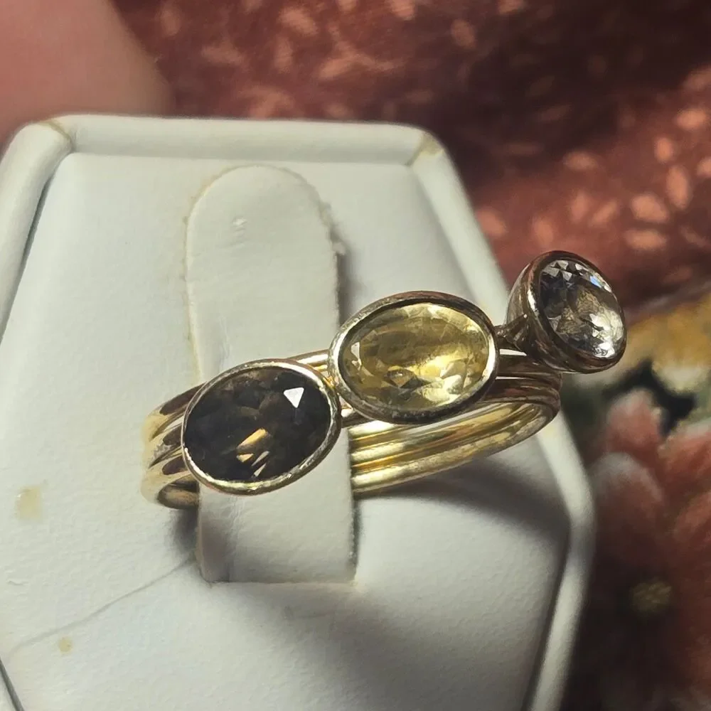 3 Vintage sterling silver rings sz 9